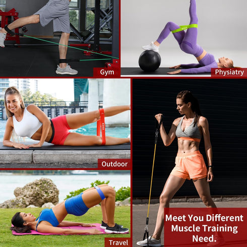 VEICK Resistance Bands for Working Out, Exercise Bands with Handles for Men and Women, Fitness Weights at Home