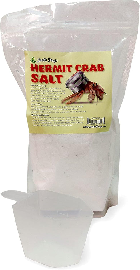 8 Josh's Frogs Hermit Crab Marine Salt and Scooper (Makes gallons of Salt Water)