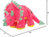 goDog Dinos Frills Squeaky Plush Dog Toy - Large Pink with Chew Guard Technology