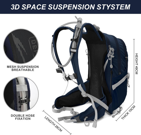 Hydration Pack 20L Hydration Backpack Hiking Internal Frame Backpacks with 2L Hydration Water Bladder and Rain Cover