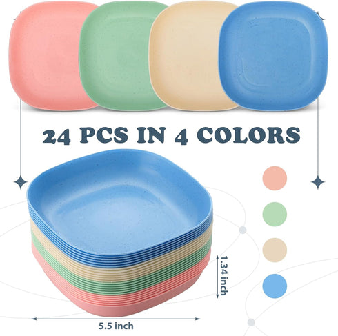 Tioncy 24 Pieces Whisker Fatigue Relief Cat Bowl 5.7 inch Shallow Cat Food Dish Wide and Small Pet Wet Feeding Bowls for Kittens Short Legged Cat Stray Cats Ferrets Feral Small Animals, Wheat Straw