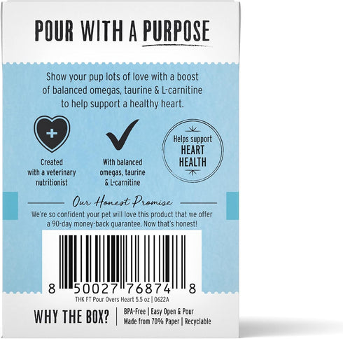 The Honest Kitchen Functional Pour Overs, Heart Health Turkey Broth & Salmon Stew Dog Food Topper, 5.5 oz x12