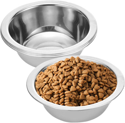 4 Pack Stainless Steel Dog Bowls, 8 Inch Basic Metal Food and Water Dish for Small Large Dogs, Puppy