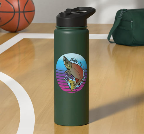 Sockeye salmon Pacific Northwest Freshwater Fish river ocean Stainless Steel Insulated Water Bottle
