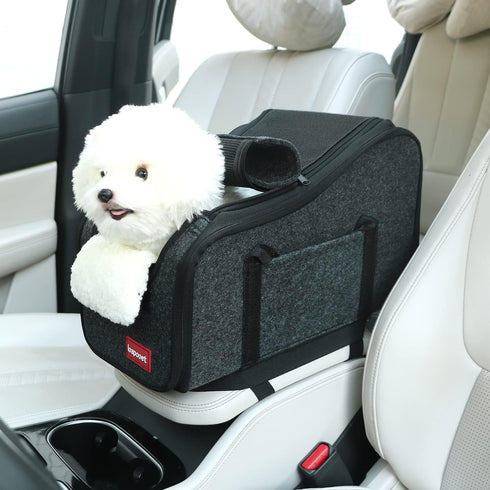 Dog Car Seat Center Console - Portable Booster Seat for Small Pets, Fully Detachable and Washable