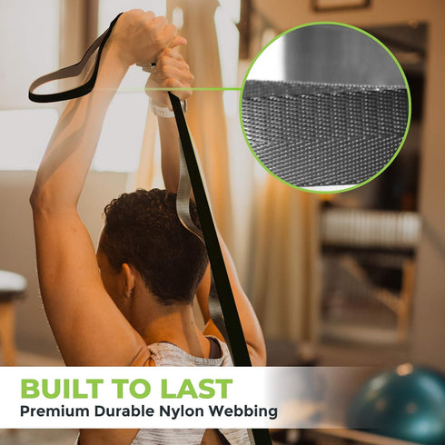 Gradient Fitness Stretching Strap for Physical Therapy, 12 Multi-Loop 1" W x 8' L, Neoprene Handles