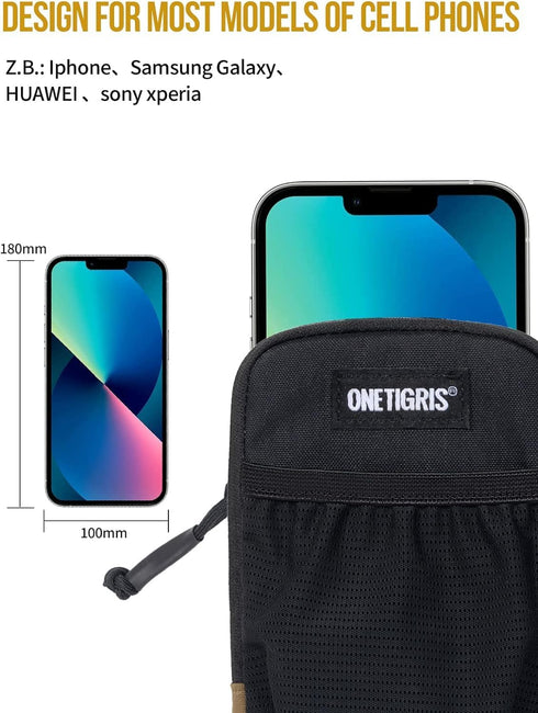 ONETIGRIS 17 Max/Air/17/16/15/14 /13/12/11/X/XR/XS/8 Plus/7/6, S25 Ultra/s25/S24 /S23/S22/S21 Cell Phone Pouch, Molle