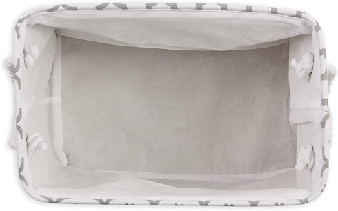 Bone Dry Pet Storage Collection, Lattice Paw Print, Medium Rectangle, White/Gray