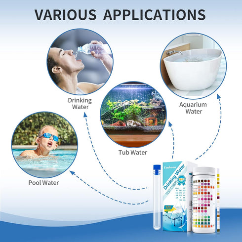16 in 1 Premium Water Test Kit - 125 Test Strips for pH, Hardness, Chlorine, Lead, Iron, Nitrate, Nitrite