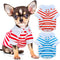 2 Pieces Dog Shirts for Small Dogs: Stripe Clothes for Spring Summer Chihuahua Yorkie - Soft Pet T-Shirt Extra Small