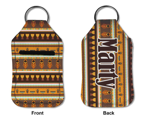 Personalized African Masks Hand Sanitizer & Keychain Holder