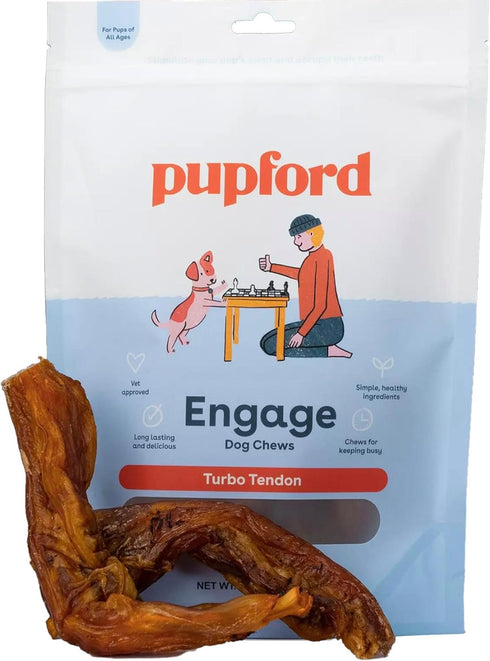 Pupford Beef Tendon Chews for Dogs, Extra Thick, Long-Lasting, Low Calorie, 5 Count