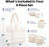 rubyloo Puffer Dog Travel Bag for Dog Moms Doggy Diaper Bag with Pet Bowls & Food Storage or Everyday Puffy Tote Doggy