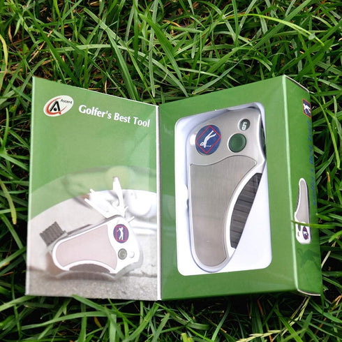 Golfer's Best Tool – 6-in-1 Golf Multitool for Men & Women - Stroke Counter, Divot Repair, Club Cleaner, Compact Gift