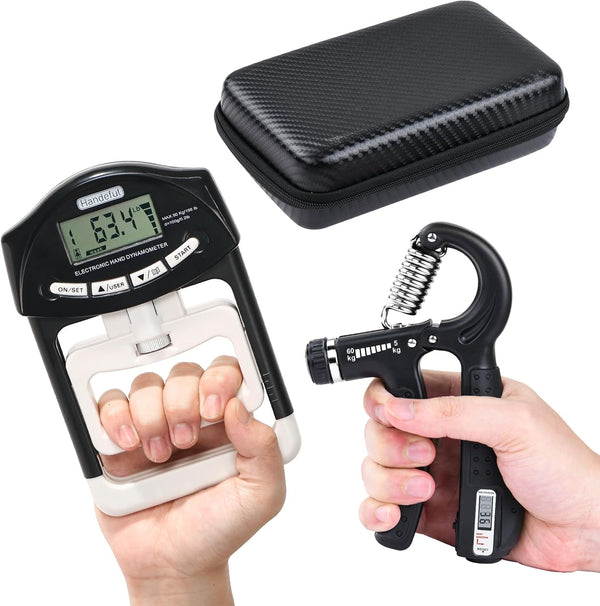 Handeful Grip Strength Tester Trainer - Dynamometer Handgrip Measurer Meter, Handheld Strengthener Exerciser for
