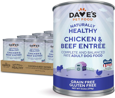 Dave's Pet Food Wet Dog Food & Topper (Chicken & Beef), Made