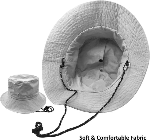 woogwin Waterproof Bucket Rain Hat - Quick Dry Packable Boonie Sun Hat with Chin Strap for UV Protection