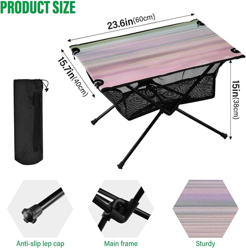 Amooorous Foldable Coffee Table Gradual Change Extendable Outdoor Grill Table with Carry Bag for Outdoor Cooking Picnic