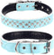 Rhinestones Dog Collar, Adjustable Sparkly Crystal Studded Genuine Leather for Small Medium Breeds, S fit Neck 11-13"