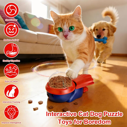 XMDRISH Pet Food Dispenser Toy Slow Feeder Puzzle Toy for Dogs & Cats, Interactive Treat Ball for Boredom, Anxiety