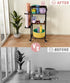 Yoga Mat Storage Rack with Wheels, 3 Tier Home Gym Workout Equipment Organizer for Dumbbells, Kettlebells, Foam Rollers