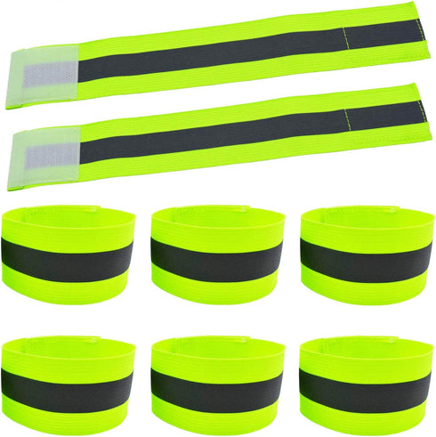 High Visibility Reflective Night Running Bands, Elastic Strap Wristbands for Cycling, Walking, Running