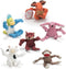 HuggleHounds 6 Pack Assorted Wee Knotties (Moose, Bunny, Duck, Sock Monkey, Fox, Cow)