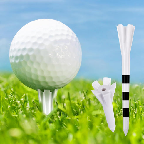 Professional Plastic Golf Tees 120 Pack, 100 Driver Tees & 20 Iron Tees, Reduces Friction & Side Spin