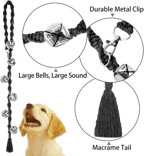 GINIDEAR 2 Count Dog Bells to Go Outside & Puppy Potty Training, Adjustable Dog Door Bell Ring to Go Potty, Handmade