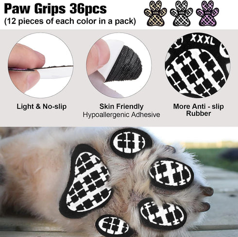 BEAUTYZOO Dog Anti-Slip Paw Grips, 36 Pcs Traction Pads for Small Medium Large Dogs on Hardwood Floors