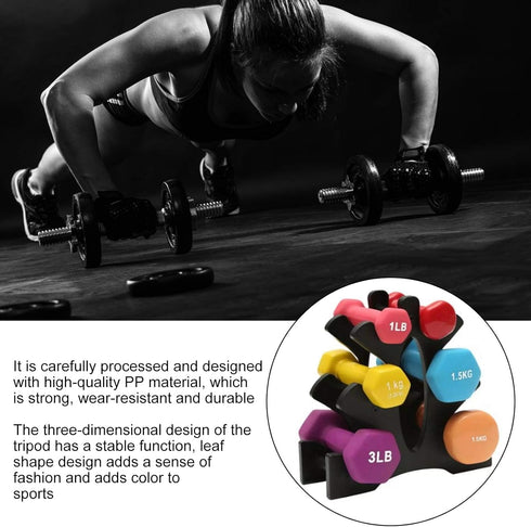 Home Workout Dumbbell Rack, 3 Tier Organizer Bracket for Weights, Tree Shape Dumbbell Display Hanger