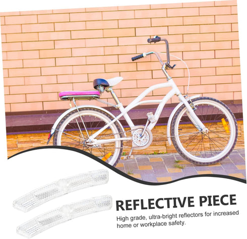 Kisangel 10pcs Bicycle Reflector White Bicycle Wheel Reflectors Decor Plastic Bike Reflectors for Night Riding Bicycle Accessories