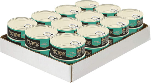 Victor Super Premium Cat Food – Turkey & Salmon Dinner Pâté, Canned Wet Food for Indoor & Outdoor Cats, 24 x 5.5 oz Cans