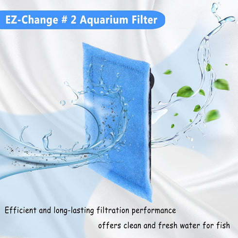 EZ-Change #2 Aquarium Filter Cartridge, 12 PCS Compatible with Aqua-Tech 10-20 Aquarium Filter