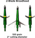 Swhacker SWH00207 #207 Broadheads, 2 Inch Cut, Set of 3-100 Grain, Green