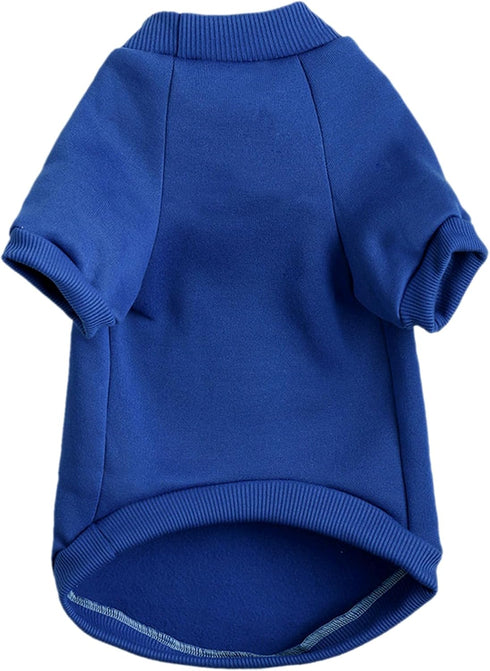 Puppy Sweater for Small Dogs, Warm Winter Cat Clothes, Knitwear Pet Sweatshirt, Medium Blue Doggie Kitten Clothing
