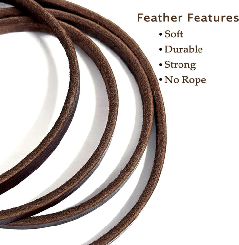 Guiding Star Leather Dog Leash, 6 ft for Small to Medium Dogs (1/5 inch Wide, Brown)