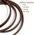 Guiding Star Leather Dog Leash, 6 ft for Small to Medium Dogs (1/5 inch Wide, Brown)