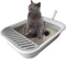 Senior Cat Litter Boxes, Collapsible Open Low Entry Cat Litter Pan with