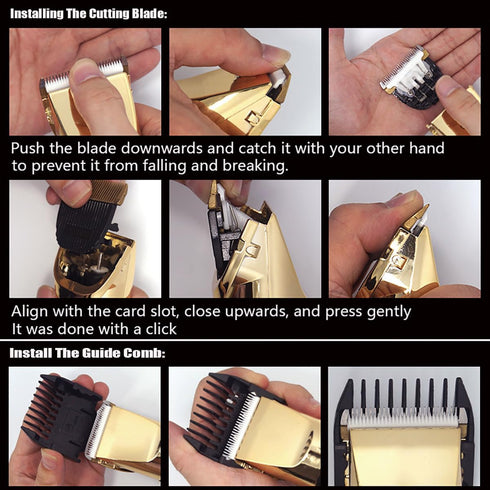 Professional Dog Clippers for Thick Coats - Heavy Duty Pet Grooming Clippers with Powerful Motor & Detachable Blades