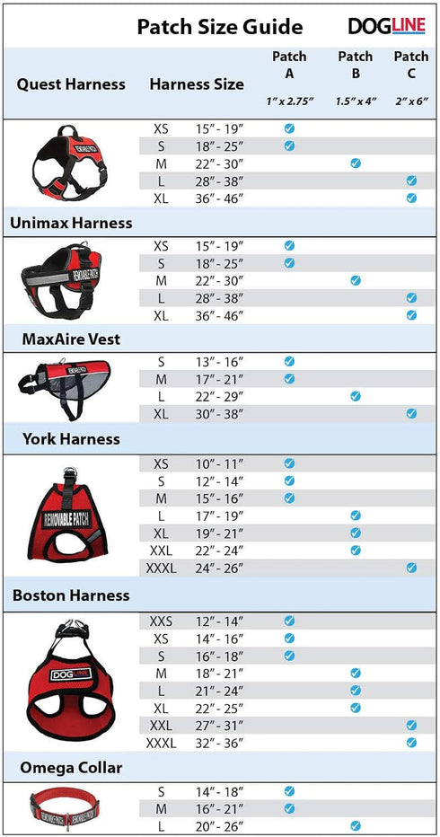 Dogline Removable Patches for Blind Dogs - Large/X-Large