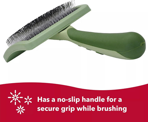 Coastal Dog Slicker Brush - Green Grooming & Shedding Brush for All Hair Types, 6.75'' x 4.25''