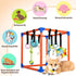 Flickzy 9 Puppy Play Gym with Hanging Toys for Small Dogs, PVC Frame with Bungee Straps, Interactive Indoor Jungle
