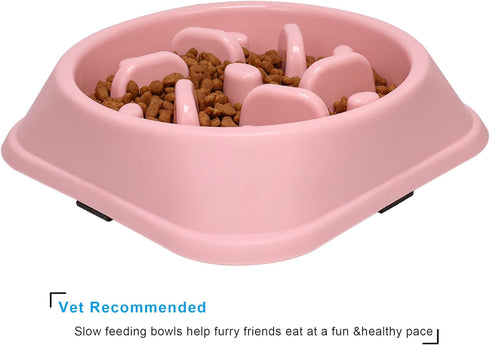 UPSKY Slow Feeder Small Dog Bowls, Anti-Slip Puzzle Feeder for Interactive Bloat Stop Dog Bowl (12-70 lbs)