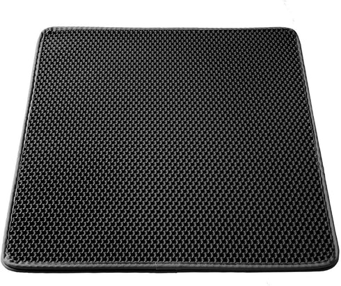 WePet Cat Litter Trapping Mat, Medium Size Honeycomb Double Layer, Waterproof, Easy Clean, 24x15 Inch Black
