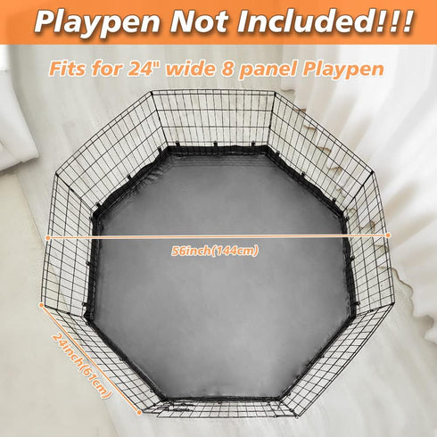 24 Inch 8 PJYuCien Dog Playpen Bottom Pad, Fits Panels Regular Octagon Metal Exercise Pet Pen, Elastic Buckles
