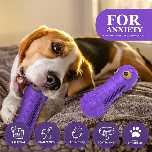 Dog Squeaky Toys for Aggressive Chewers, Durable Dog Chew Toys for Large Medium Breed Dog, Dog Toys, Tough Durable Dogs Toys with Natural Rubber (Purple Octopus, for Larege Dogs)