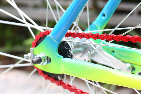 ZONKIE Single-Speed Bicycle Chain, 1/2 x 1/8 Inch 116 Links (Red)