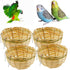 VTurboWay 4 Pack Tiny Handwoven Bamboo Bird Nest Cage, Hatching Breeding Cave for Small Birds