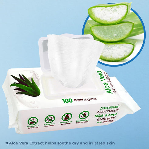 Best Pet Supplies Dog Wipes - Hypoallergenic, Deodorizing, Cleaning Wipes for Dogs, 400 Pack with Hydrating Aloe Vera